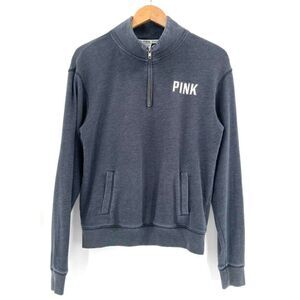 Victoria's Secret Pink 1/4 Zip Sweatshirt Size XS Gray‎